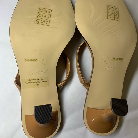 New Bamboo caramel High Heel Slide Sandals Size:10 - Picture 4 of 4